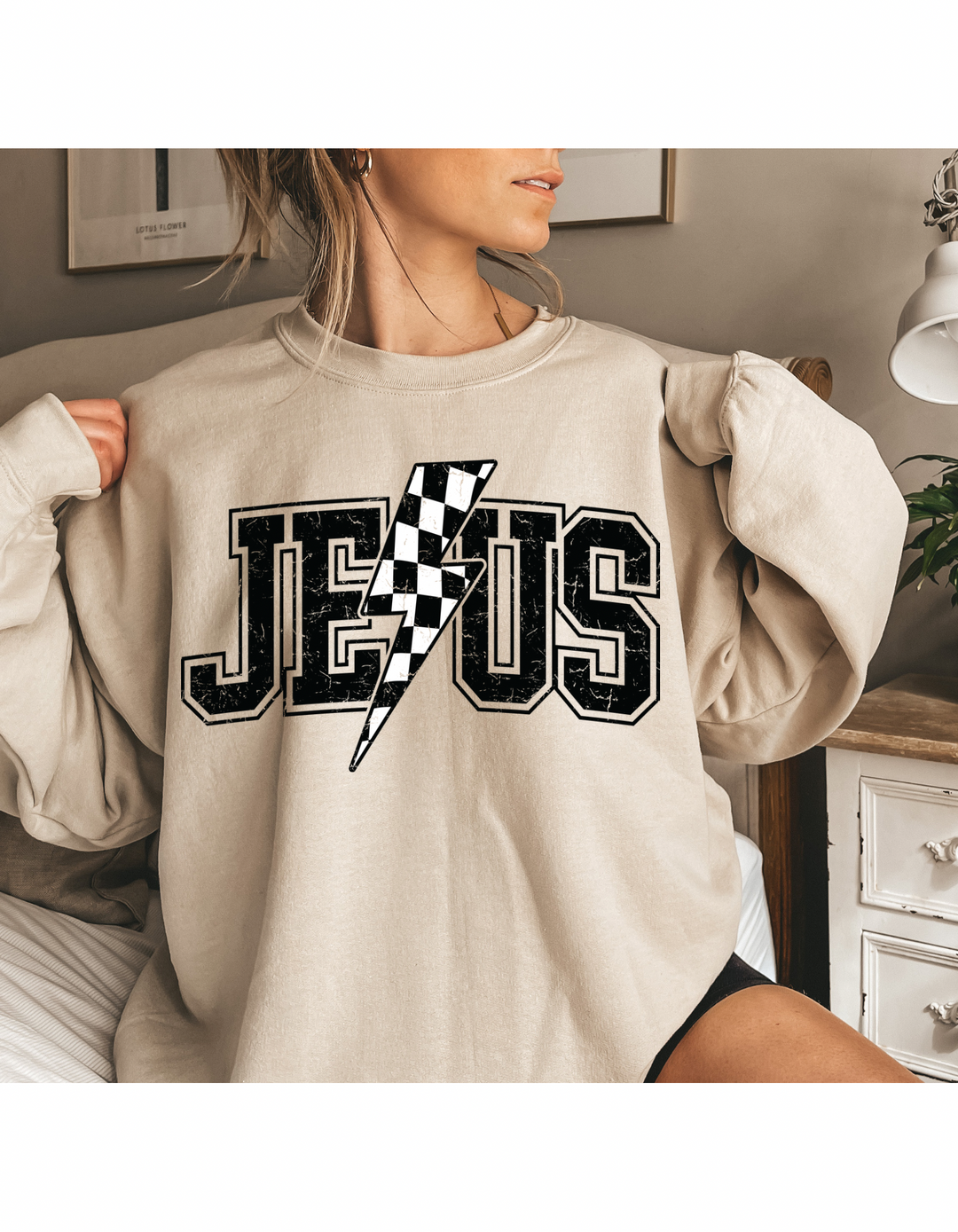 Jesus Lightening Bolt DTF Transfer: Adult
