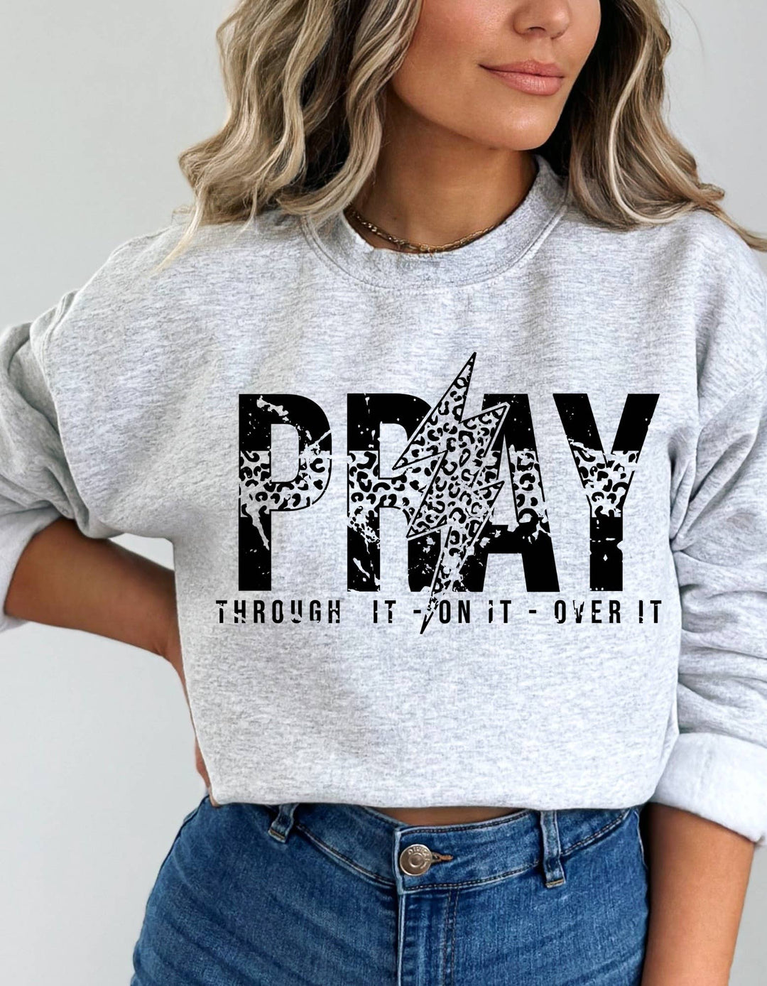 Pray Through It DTF Transfer: Adult Approximately 13 Inch Depending On File